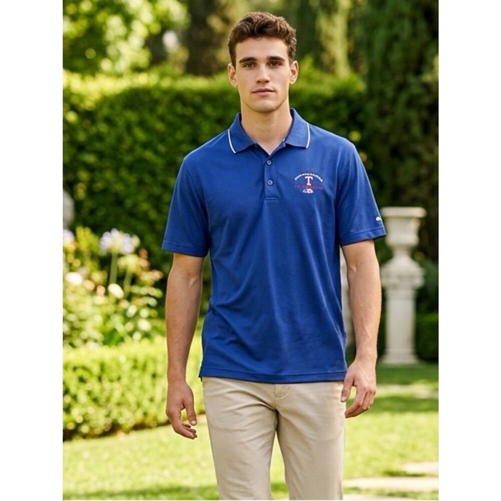 EUC - Antigua Men’s 2011 ALC Texas Rangers Short Sleeve Polo - Size Large